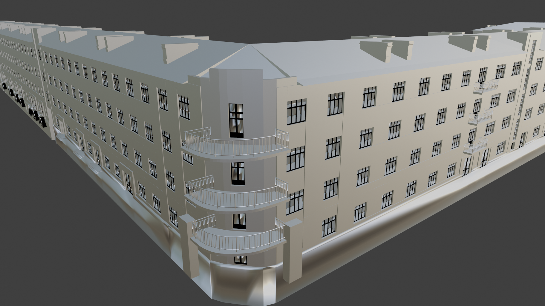 Архитектурная 3D модель жилого дома (г. Челябинск, ул. Свободы)